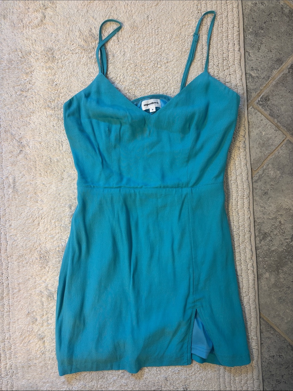 superdown Teal Spaghetti Strap Mini Dress